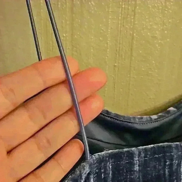 Wild Fable | Blue Velvet Mini Dress | size XS - Picture 4 of 10